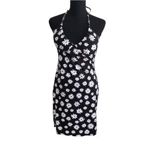 No Boundaries Womens Y2K Dark Floral Babydoll Fairy Grunge Mini Dress Size M